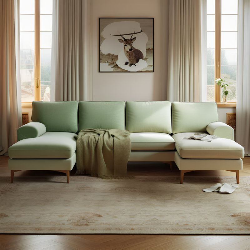 Canapé modulaire rembourré 146,5 po Datura, Vert