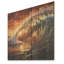 Coucher de soleil vert et orange - plage sur bois-1774961945
