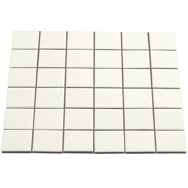 Electro-Funk Matte 2'' W x 2'' L Porcelain Tile Grid Mosaic Sheet, Chalk