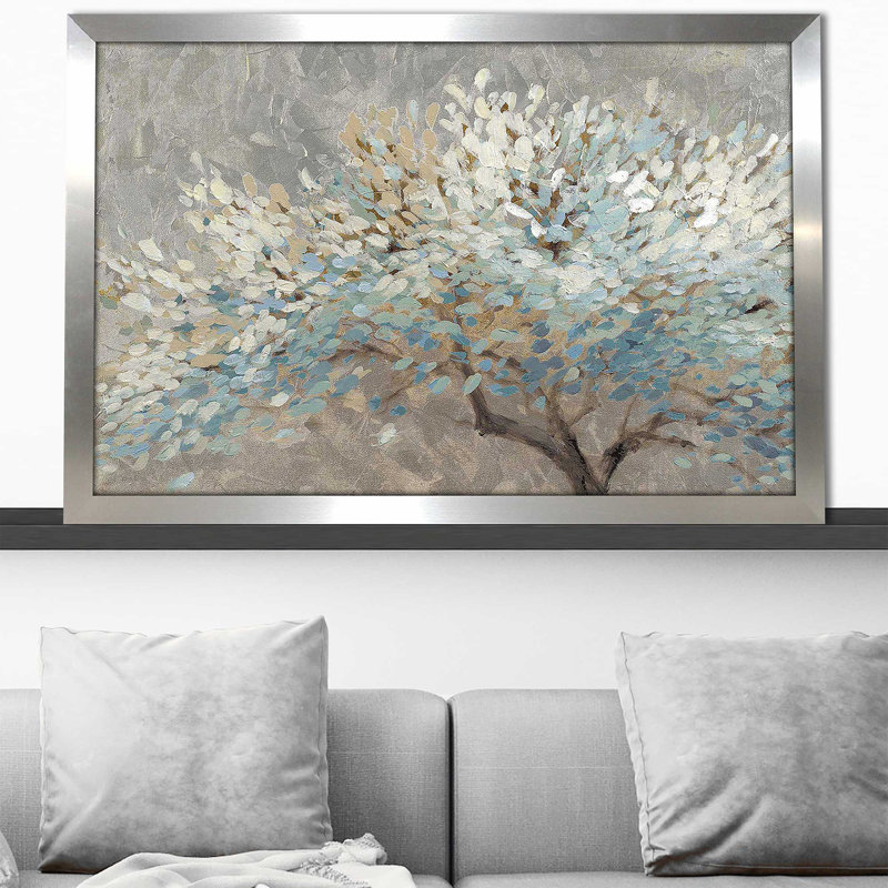 «A Thousand Silver Lifetimes» par Lanie Loreth - Peinture, Impression encadrée, H 27,5 po x l 39,5 po, Argent argent