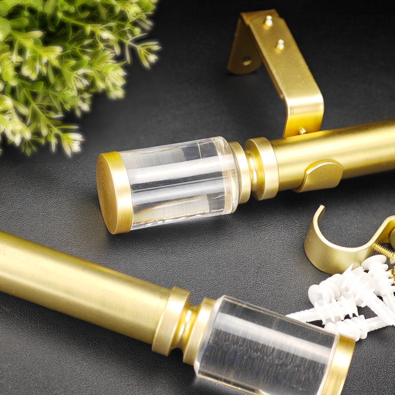1-1/8 Inch  Adjustable Single Window Curtain Rod Set, 72" - 144"