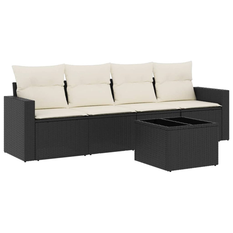 Vidaxl Garden Sofa Set Black, Cream White