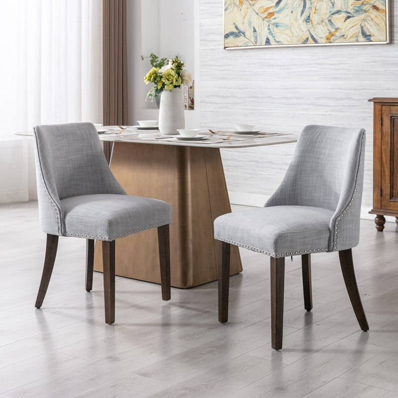 Umina 19.5'' H Upholstered Side Chair, Gray, Brown