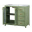 Meuble-lavabo de salle de bain avec deux portes à fermeture douce en céramique avec tiroir, porte et armoire de rangement-289272947