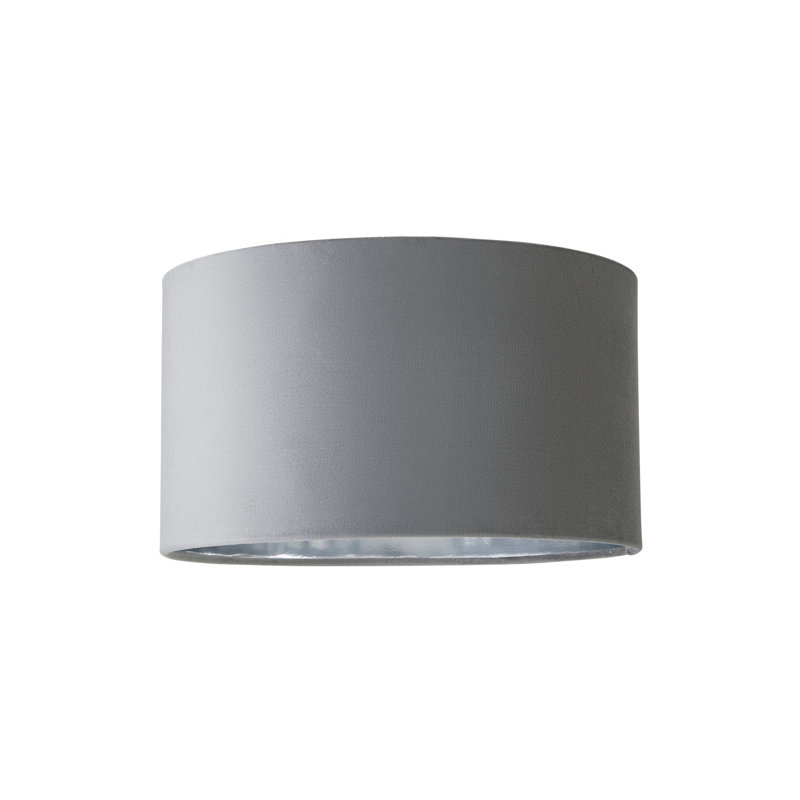 Aidar Linen Blend Drum Lamp Shade ( Slip-On ) in Grey, 20" H x 35" W x 35" D