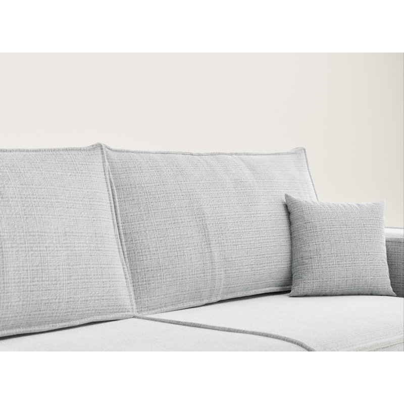 3 Seater Reclining Sofa, Grey Polyester/Chenille