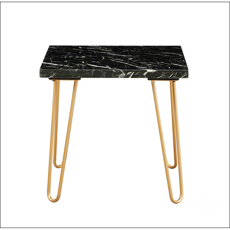 Table de bout Modern Elegance, Noir, Doré