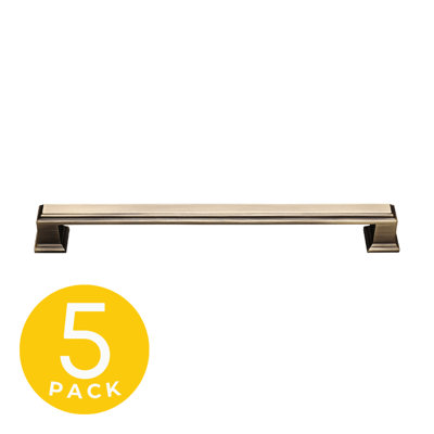 Octa Series 7-1/2 in. (192 mm) Center-to-Center Modern Medium Aged Bronze Cabinet Handle/Pull (5-Pack)