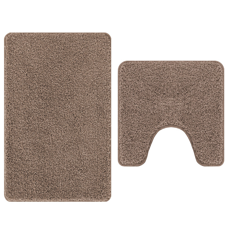 Polyester Standard Water-Resistant Materials Bath Mats, Brown