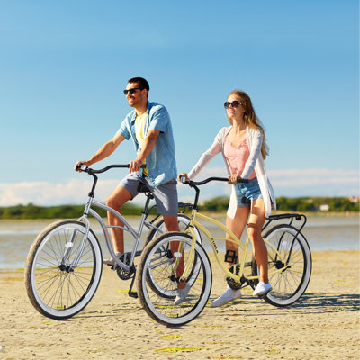 Single Speed Bicycles 26"Inch,Steel Frame, Wide Wheels For Stability, Rear Coaster Brakes,Multiple Colorswomen's Beach Cruiser Bike