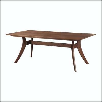 Solid Walnut Rectangular Dining Table with Flared Legs
