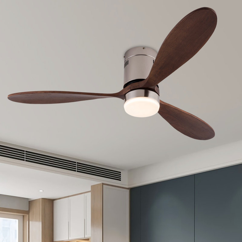 Ventilateur de plafond 52 po avec lumières DEL Glauk, Argent
