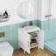 Meuble-lavabo moderne avec design ondulé et rangement réglable