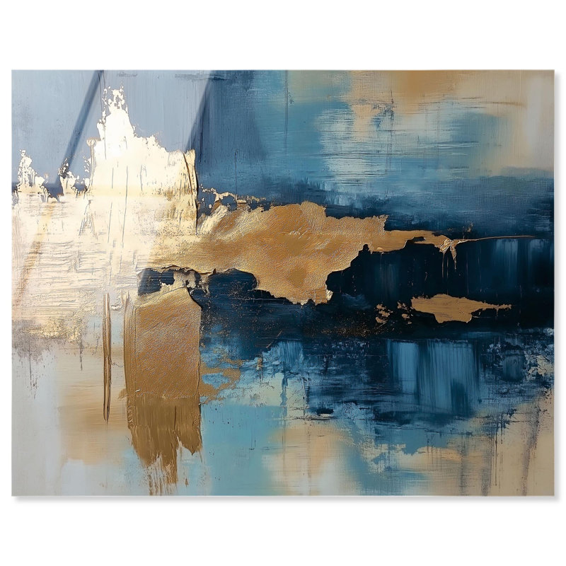 Reproduction acrylique sarcelle «Granted Pass Turquoise II» par Art Remedy, H 16 po x l 20 po