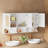 Wall Mounted Bathroom Mirror Cabinet With Open Shelves, Adjustable Shelf, And Hidden Storage