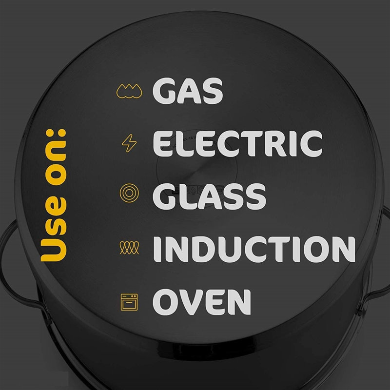 20 Quart Stainless Steel Stock Pot with Glass Lid