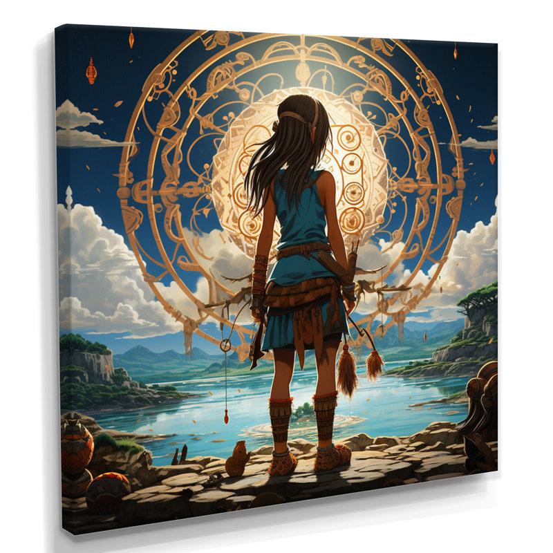 Art mural mural Boho Warrior Girl, Toile tendue, H 30 po x l 30 po