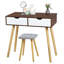 Ensemble coiffeuse en bois massif avec tabouret-1994490337