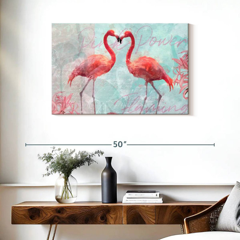 Flamingo Power, 24" H x 36" W