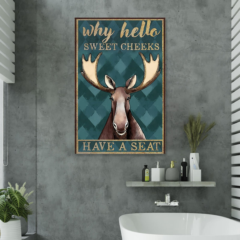 «Moose Have a Seat», impression sur toile tendue, L 11 po x H 14 po
