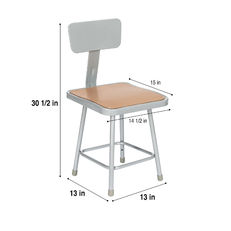 Tabouret avec dossier Clint (paquet de 2), 18"