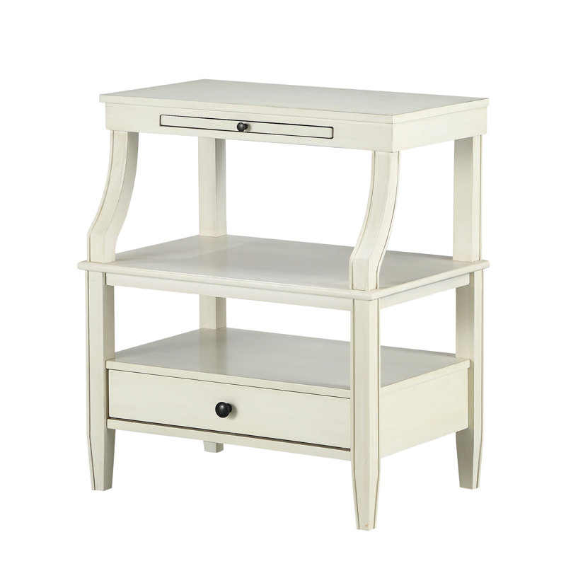 Fascinante table de chevet blanche antique avec espace de rangement attrayant et polyvalent