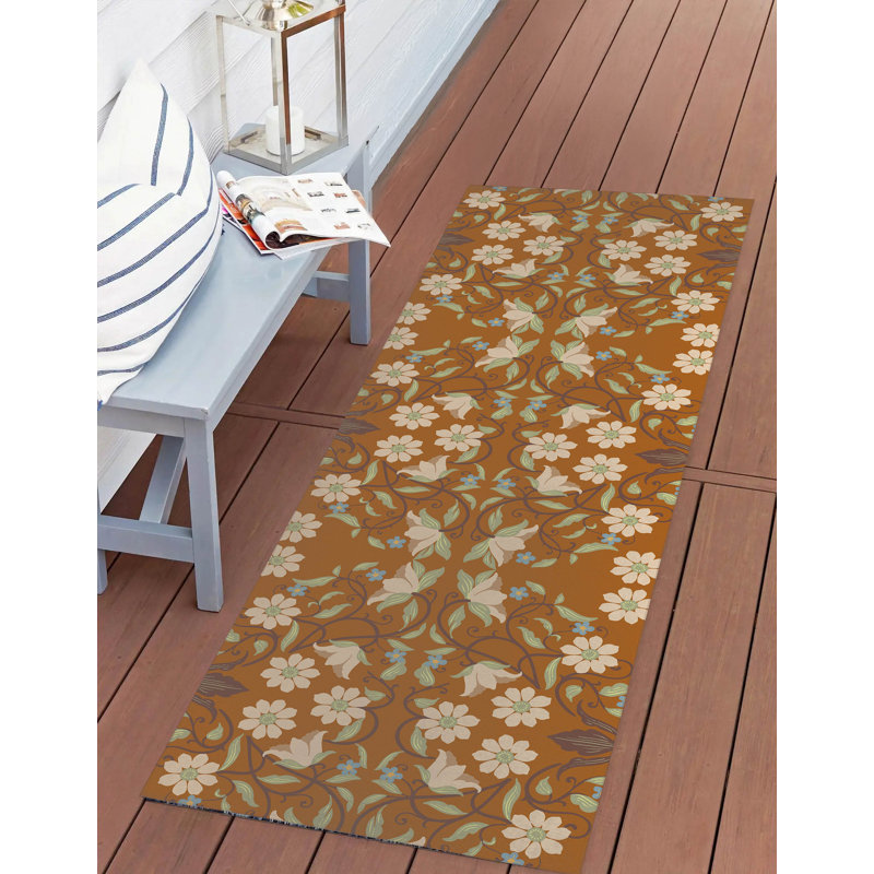 Millie Soft Step Outdoor Area Rug, Runner 8' x 2', Brown