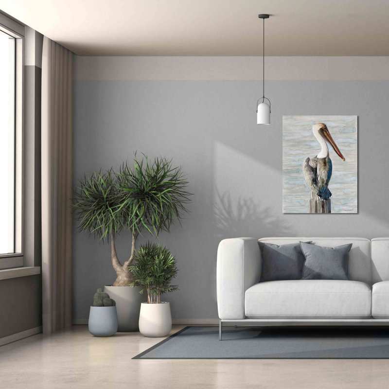 «Brown Pelican 1» par Stellar Design Studio, estampe numérique sur toile, H 34 po x l 26 po x P 1,5 po