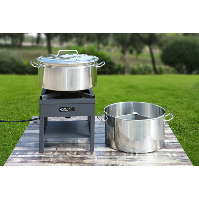 Concord Polished Stainless Steel 40 Quart Stock Pot with Lid