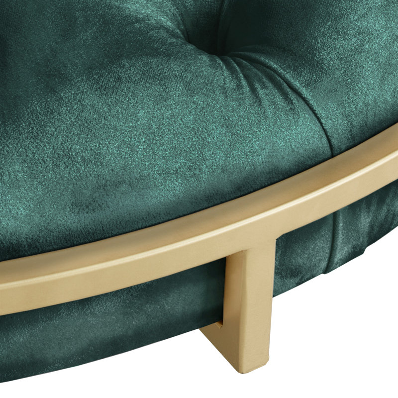 Simmerman Velvet Ottoman, Dark Green