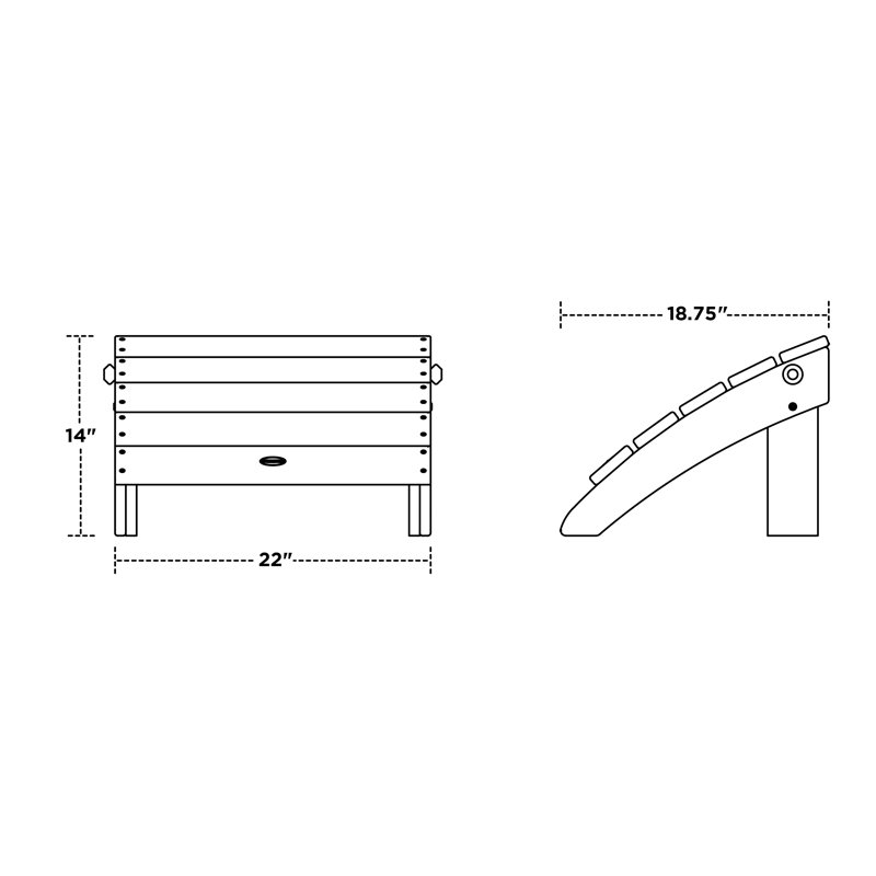 Repose-pieds POLYWOOD surdimensionné classique Adirondack Adirondack, Acajou