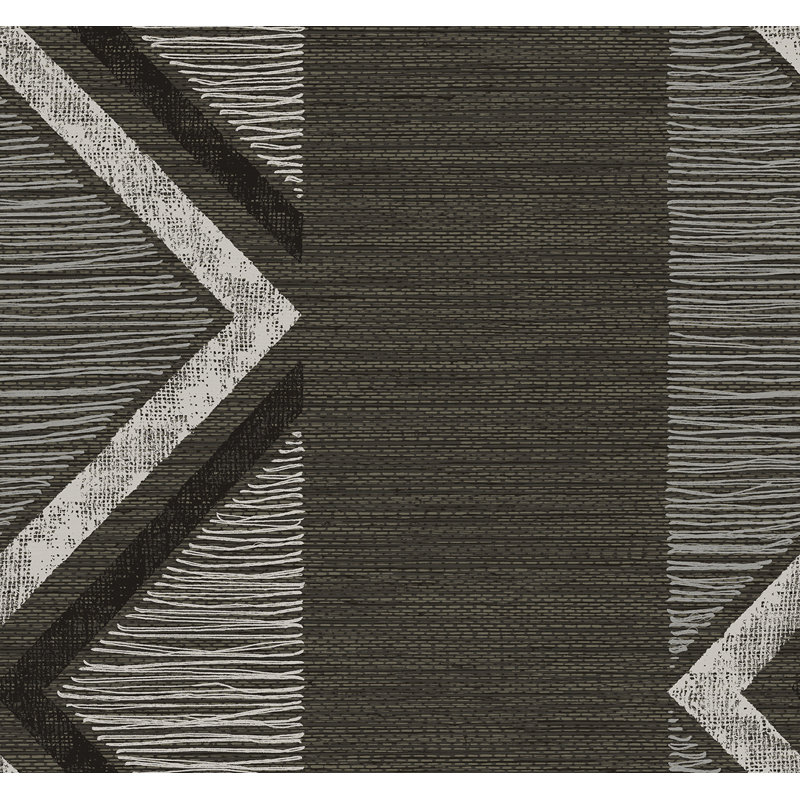 Papier peint non tissé à chevrons bleu non tissé Designs Aegean, Espresso