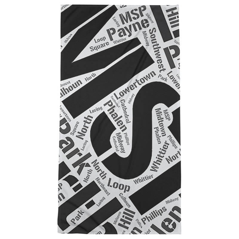 Bath Towel, Black, Poly/Cotton, Minneapolis–Saint Paul