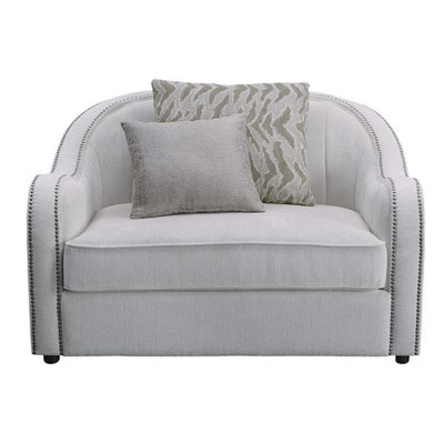 Chaise Mahler avec 2 coussins en lin beige