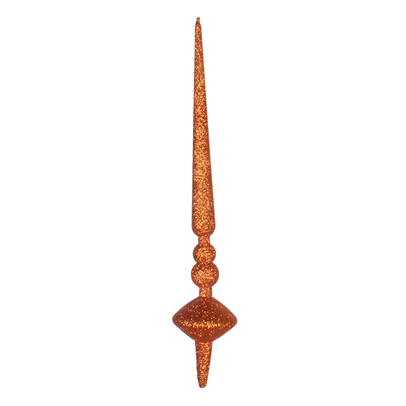 Ornement en forme de fleur de coupole 12 po, Paillettes orange brûlé