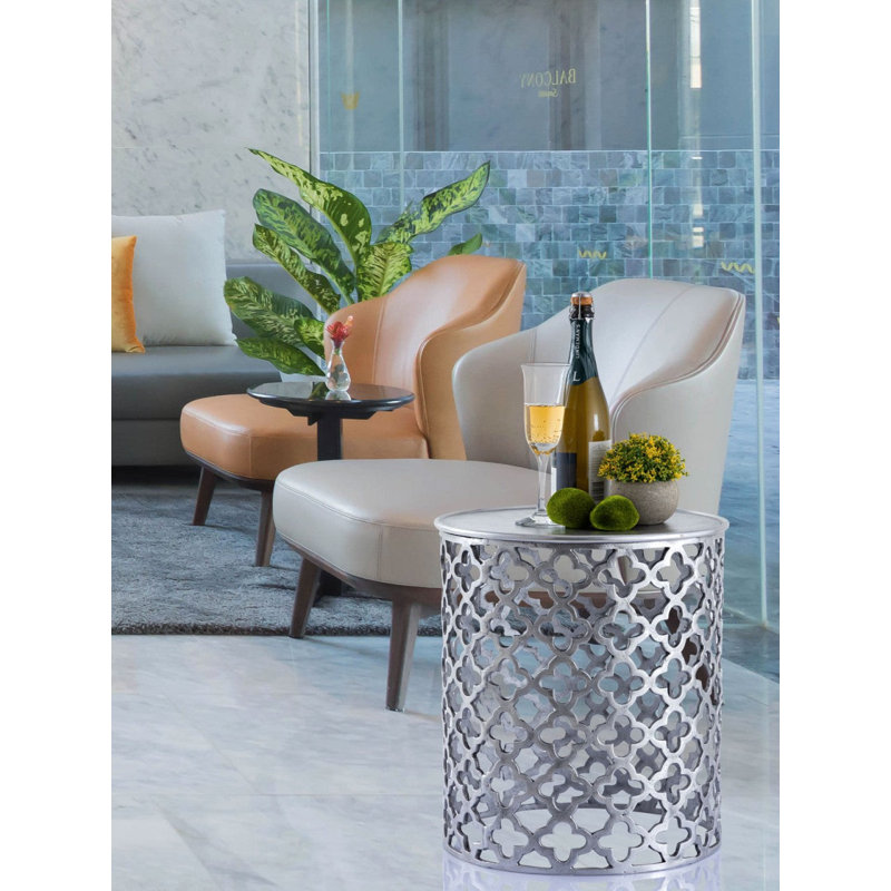 Evyl End Table, Silver