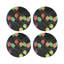 Xmas Tangle Black Vegan Leather Round Coasters-119015271