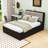 Queen-Size Platform Bed with Upholstered Headboard, Built-in Storage Drawers-1574926031