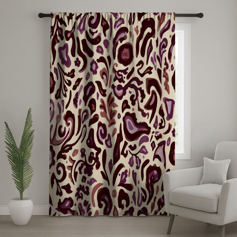 Rideaux de fenêtre à motif floral abstrait, voilages et voilages à motif floral - 1 panneau, 50 po x 80 po - 1 panneau