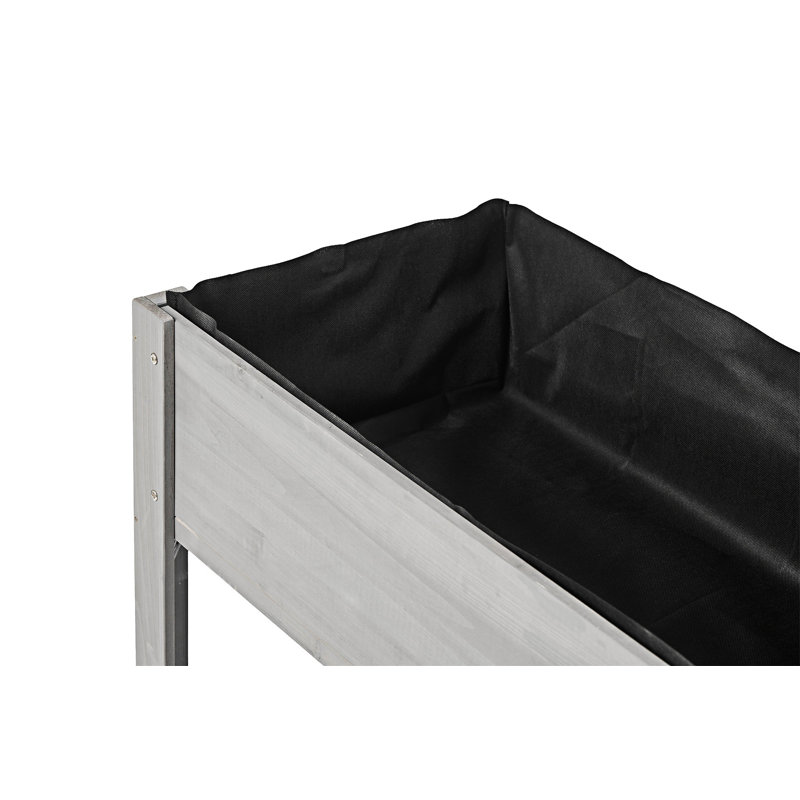 Elevated Wooden Planter Box Raised Garden Bed With Legs, Grey