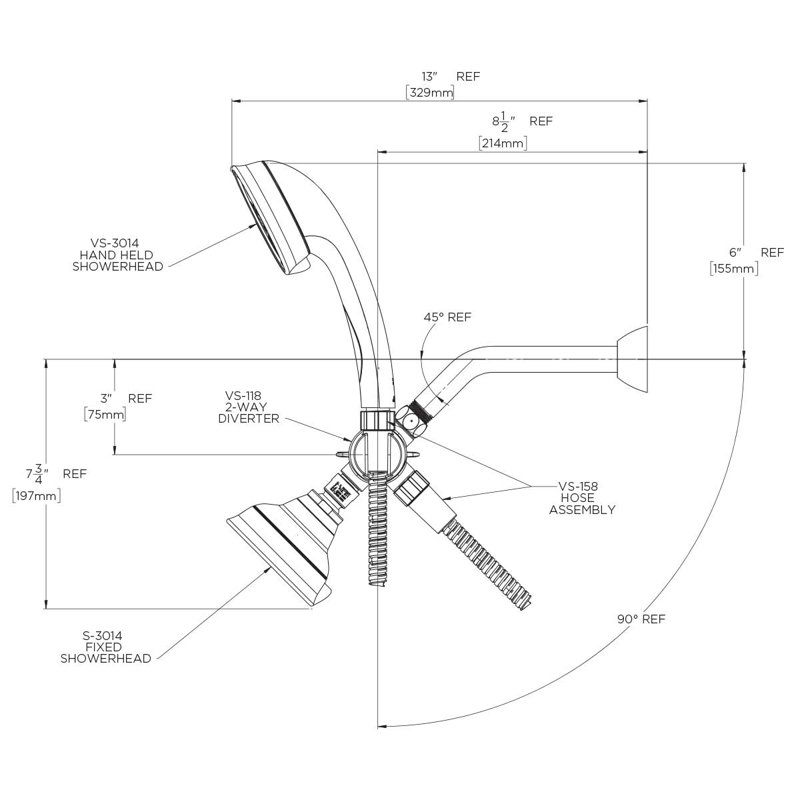 Caspian 2.5 Dual Shower Head System, Brushed Nickel