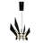 50" Black Chandelier for Dining Room, Living Room – Integrated LED with Adjustable Height – Modern Linear Design, Dimmable Glow-94314905