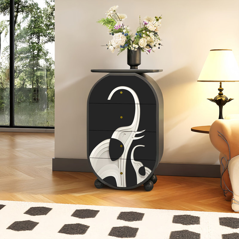 Luxury Solid Wood 4 Drawer Cabinet