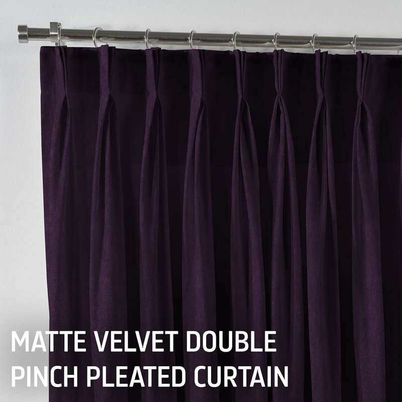 Room Darkening Single Curtain Panel, Dark Violet, 65cm Width x 265cm Drop