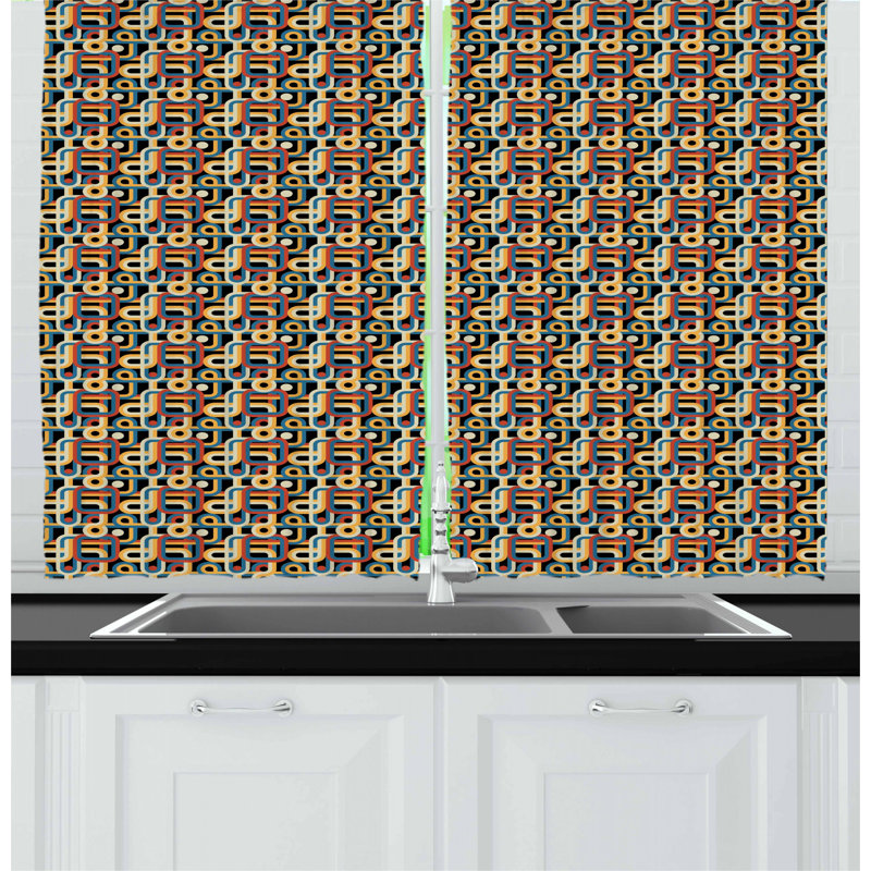 Geometric Tailored Kitchen Curtain