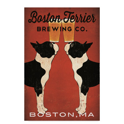 « boston terrier infusement co boston », reproduction d’impression sur toile tendue