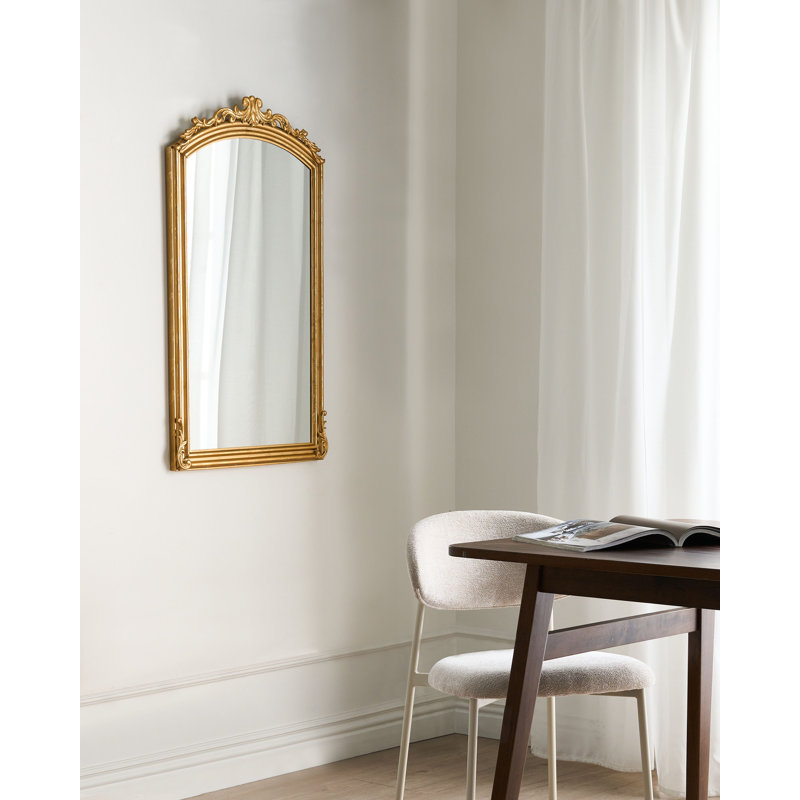Iron Bowfront Floor Mirror