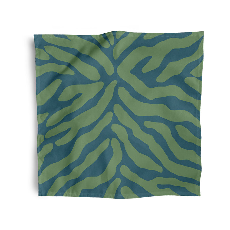 Kyung Polyester Abstract Square Napkin, Green