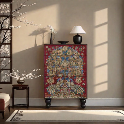 Armoire en bois de pin avec tiroirs spacieux