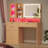 42.5" Fluted Makeup Vanity Desk With Touch Screen Mirror,charging Station & Rgb Lights,and Lights Vanity Table With 3 Drawers & Cabinet & Shelves-1216903423